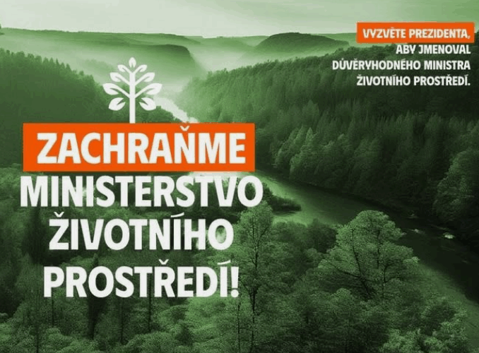 Zachraňme Ministerstvo životního prostředí – Demonstrace v neděli 19.10.2025 od 12:30 na Hradčanském náměstí